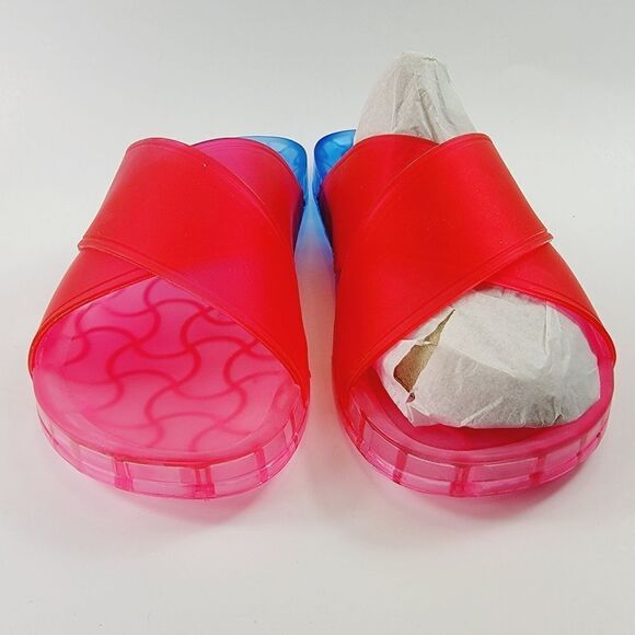 Circus by Sam Edelman Jaylee Ombre Crossband Jelly Slide Sandals 8 Blue Pink - Picture 5 of 8